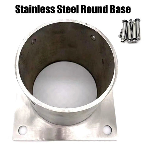 Heavy Duty Post Base Sleeve And Anchor Bracket For 6x6 4x4 2x2 And 8x8 Fence Posts Round Column Support For Outdoor Gazebos And Backyard Installations Stainless Steel 20 Pcs Diameter 70 mm All Weather Ready Built To Last, top view with screws
