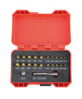 Premium Gold Coated HSS4341 Screw Extractor Kit For Mechanics And Handymen - Complete Tool Set With Holder And Adapter To Easy Remove Stripped or Broken Screws From Garage Workshop Or Home Repair Projects Fast, red case