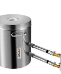 VEVOR 12kg propane melting furnace, stainless steel home foundry with dual gas hoses (side view)