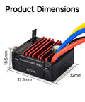 60A Waterproof Brushed ESC For 2-3S LiPo RC Cars Boats Trucks 1/10 Scale Crawler With Tamiya Plug WP1060 product dimensions