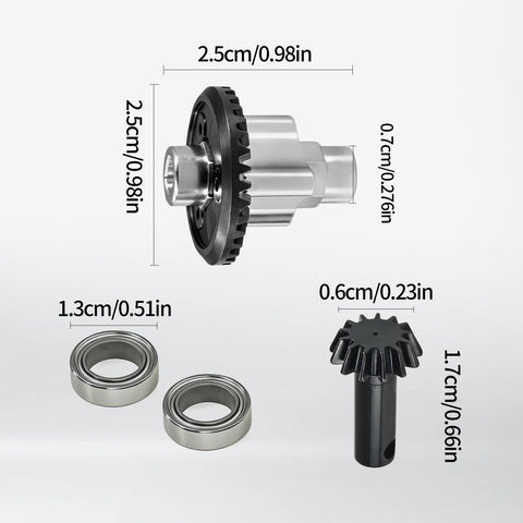 Bevel Gear Upgrade Kit For MJX Hyper Go 1 By 12 RC Car H12Y H12Y Plus And H12P with dimensions and components displayed