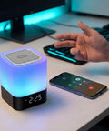 Five In One Night Light Bluetooth Speaker Alarm Clock MP3 Player With Touch Sensor LED Lamp bedside light on desk next to phone