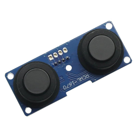 Waterproof Ultrasonic Sensor Module With Split Transceiver, front view, showing transducers, 2cm to 400cm range, for Arduino projects.
