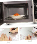 Replacement Mica Plate Sheets For Microwave Oven, 20 Pack, shown with cutting guide and scissors for easy quick installation