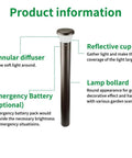 Heavy Duty Led Bollard Light 42 Inch Outdoor Pathway Fixture With Adjustable Watts And Tunable Temps For Driveway Glow Up And Backyard Hangout Spot Ul Listed One Pack with annular diffuser and reflective cup.