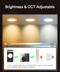 Image showing 6 Inch Canless LED Recessed Lights 13W 1000LM Smart Color Changing display, dimming and voice control options.