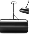 Front view of Push And Tow Lawn Roller With Ergonomic Handle And Scraper Bar For Easy No Fuss Soil Compaction In Lawns Yards Parks And Farms