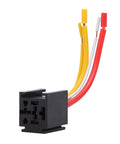 4 Pin Car And Truck Relay Socket Kit With Harness, Heavy Duty 12V DC SPST Normally Open Relay, 80A High-Current Automotive Relay Socket, 4-Wire Plug, JD2912-1H-12VDC Compatible, Pack Of 2 black relay socket with 4-wire harness