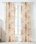 Buttercup Floral Curtain Panel Set, 42W X 84L Inches Each, Lined, Two Panels With Tiebacks, Traditional Garden Style, 2 Pack