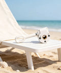 Compact White Awning Machine Head Replacement Crank Box Hardware For Deck with smooth manual gear on beach chair.