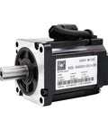 Low Voltage 36V DC Servo Motor With 200W Power And 1024 Line Encoder For 3D Printers, black casing, silver output shaft, label side view