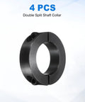 Image of 4 Pack Double Split Shaft Collars 45mm Bore 73mm Outer Diameter 19mm Thick Black Oxide Locking Clamps With Set Screws Made From 1045 Steel Built Tough.