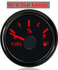 0 To 30 Ohm Fuel Gauge 2 Inch Fuel Level Gauge For Auto Car Truck Boat Motorcycle Yacht 9 To 32V Waterproof IP67 with red backlight
