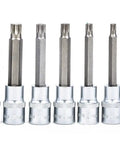 Top Shelf 26 Piece 1/2 Inch Drive Spline Triple Square XZN Socket Bit Set Forged From Hardened Chrome Vanadium Steel showing various sizes.