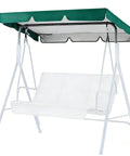 All Weather Patio Swing Canopy Replacement Cover For Outdoor Garden Yard Porch Two Seat Swing UV Waterproof 420D Oxford Cloth Green 65x45 Inches