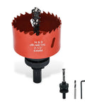 Beefy Bi-Metal Hole Saw Kit With Arbor For Metal Wood And Plastic, 2-1/2 Inch (64mm) with wrench and drill bit, alloy steel