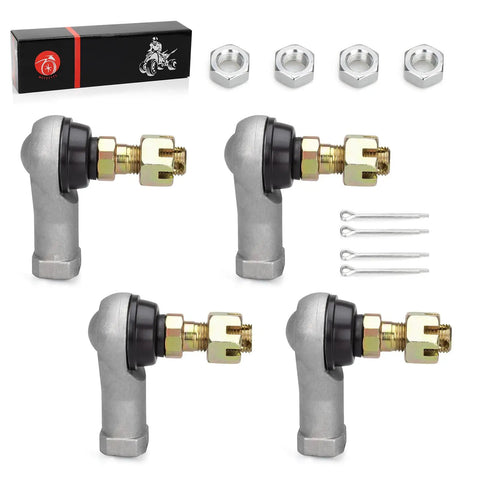 Beefy Tie Rod End Kit For Grizzly 350 400 450 4X4 Bruin 350 Wolverine 350 450 Kodiak 400 450, Heavy Duty Steering Upgrade For ATV And UTV, Easy Install, Precise Fit, Durable Ball Joints, All In One Replacement. 4-piece metal tie rod ends with nuts and cotter pins