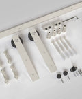 Brushed Nickel Sliding Barn Door Hardware Track Kit 5 Ft Straight Pulley Heavy Duty Built To Last Smooth Silent Glide Easy Install