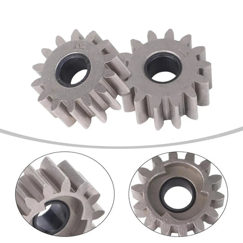 Heavy Duty Mower Parts Kit For Long Lasting Performance And Smooth Power Transmission Versatile Accessories In Brown Finish For Lawn Care Gear Beefed Up Durable Replacement Components Built To Last Through Seasons. two steel gears with centered bearings