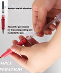 Demonstration of Fountain Pen Cleaning Kit With Nibs Cleaner For Smooth Ink Flow Across International And European Calibers 2.3mm 3.2mm 3.4mm 3.8mm 4mm