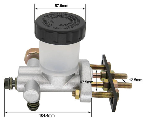 Go Kart Hydraulic Brake Master Cylinder Assembly For 90cc Through 250cc Go Karts And ATVs Heavy Duty Upgrade Compatible With Roketa Kinroad