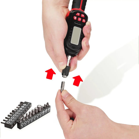 Digital Torque Screwdriver With LED Buzzer Indicator Adjustable 2.66-53.1 In-Lbs 0.3-6 Nm Torque Range with bit set