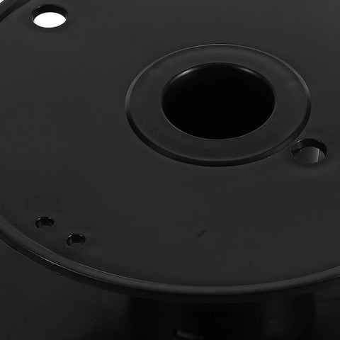 Super Slick Empty Cable Winder Reel 165mm Plastic Cord Organizer close-up of black core surface with holes for wire storage.