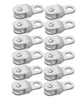 12 Pack 6mm Wire Rope Bearing Pulley Blocks With Swivel Rollers For Outdoor Cable Guide Pulleys For Lifting And Load Movement In Workshop Garage And Adventure Gear, silver