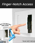 White Abs Plastic Access Panel For Drywall And Ceiling With Hinged Door Rustproof Wall Hole Cover Plate For Plumbing And Electrical Utility No Sweat Install Rock Solid Build Fits Four By Four Cutout Perfect Straight Up Reliable Works Like A Charm Daily showing finger-notch access for easy opening.