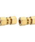 2-pack brass compression tube fittings for 10mm OD tubes, straight couplers with NPT threads