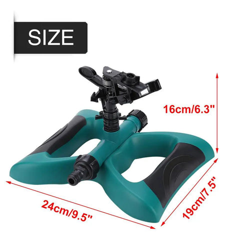 Automatic 360 Degree Rotary Lawn Sprinkler For Full Yard Coverage With Easy Setup Irrigation System, ABS Construction, dimensions