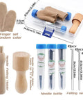 Needle Felting Kit With Three Size Sets Of 30 Needles Each Wooden Handle Tool Finger Cots And Essential Felting Supplies