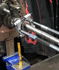 Heavy Duty Bearing Puller With One Half Inch To Four And Five Eighths Inch Jaw For Gear Pinion Wheel Hub And Bearing Separator Chrome Plated Steel Splitter Tool installed on gears