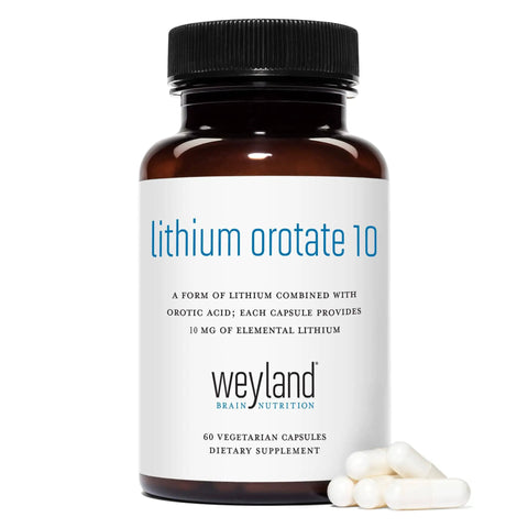 Lithium Orotate Supplement With 10mg Elemental Lithium Per Capsule, 60 Vegetarian Capsules Per Bottle, Pack Of 2 For Real Brain Support And Mood Balance, Bioavailable Orotate Form, Non GMO Gluten Free