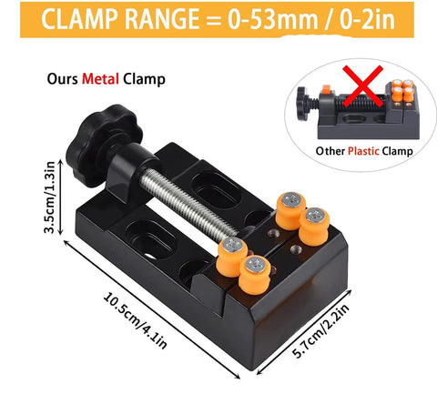 Metal clamp from 62 Piece Pin Vise Hand Drill Bits Set Micro Twist Kit With Clamp For Jewelry Making And Craft Carving DIY