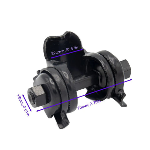 Heavy Duty Aluminum Alloy Bike Seat Clamp For Road And Mountain Bikes with dimensions 22.2mm ID, black finish, secure fit.
