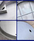Heavy Duty Round Manhole Cover With Frame And Invisible Sewage Basin Lid, 60x60 Cm Stainless Steel, Durable Drainage Solution