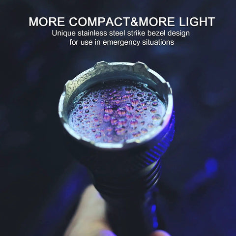 Close-up of 1500 Lumen USB Rechargeable Tactical Flashlight With 1000 Meter Beam For Hunting Camping And Search Missions Long Throw Rugged KW LED PMMA Lens
