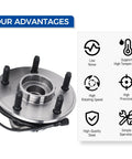Front Wheel Hub And Bearing Assembly 513272 For 2007 To 2010 Jeep Wrangler 5 Lug With ABS Easy Bolt On Replacement