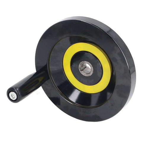 Rock Solid Lathe Hand Wheel With 160mm Outer Dia and 16mm Mount Hole, engineering plastic handwheel, ergonomic grip visible