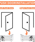Diagram showing left and right door installation options for 3 Inch Keyed Door Lock Hasp Latch In Stainless Steel