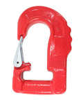 Endless Round Sling 12 Foot Red With Hook Combo 13,200 Lbs WLL crane rigging hoist close-up red hook detail