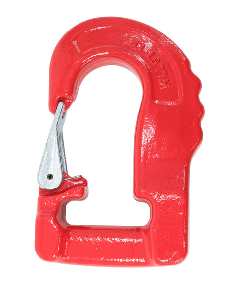 Endless Round Sling 12 Foot Red With Hook Combo 13,200 Lbs WLL crane rigging hoist close-up red hook detail