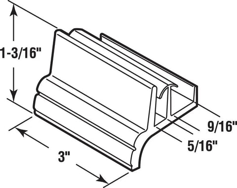 Premium Heavy Duty Clear Vinyl Shower Door Bottom Guide Roll Like Butter With This Easy Snap In Roller Track, 3" size.