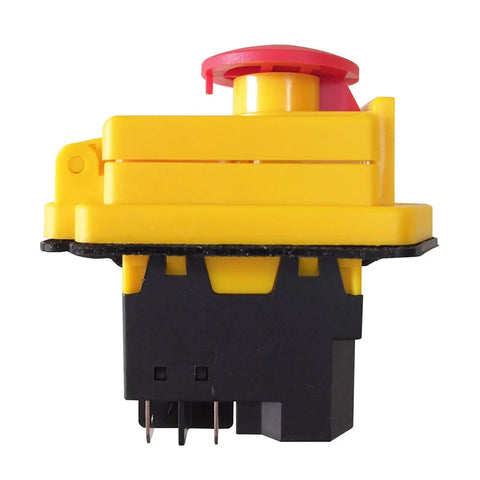 High Quality DZ-6E 4Pin And 5Pin Emergency Stop Electromagnetic Switches For Industrial Control Panels, yellow button design.