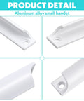 Product detail of Two Pack 3.5 Inch Cabinet Handles With Screws Finger Pulls Edge Pulls for kitchen, white aluminum design, corner views