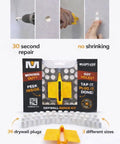 Drywall Hole Repair Kit With 36 Plugs In Three Sizes Half Inch Five Eighths Inch And Three Quarter Inch set with prep tool in packaging