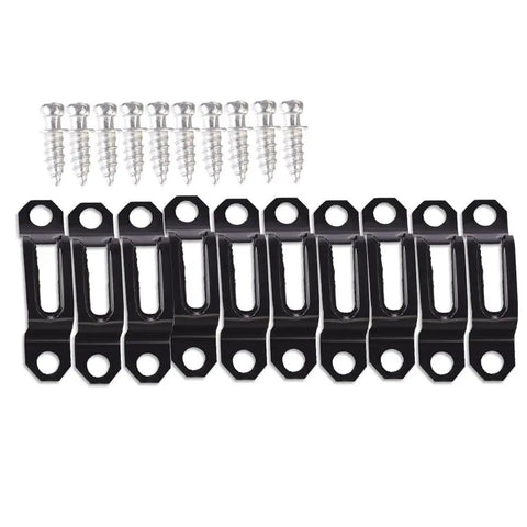 Rock Solid Invisible Cabinet Connectors 10 Pack Slick Black Metal Furniture Brackets With Recessed Cupboard Hinges for zero fuss home upgrades, with screws.