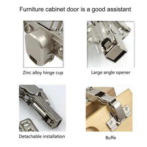 165 Degree Cabinet Hinges With Zero Protrusion, Soft Close, self closing steel design showcased in sections