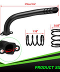 Exhaust Pipe Kit For Predator 212cc And GX Engines, black pipe and valve springs, dimensions shown, fits mini bikes and go karts.